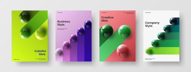 Paquete de ilustración de vector de diseño A4 de portada de catálogo multicolor