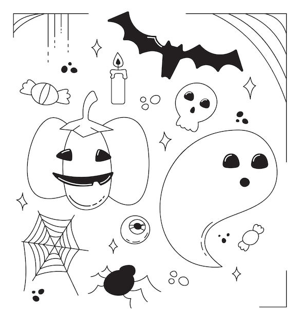Paquete de ilustración vectorial de halloween