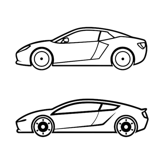 El paquete de ilustraciones de línea vectorial de automóviles deportivos