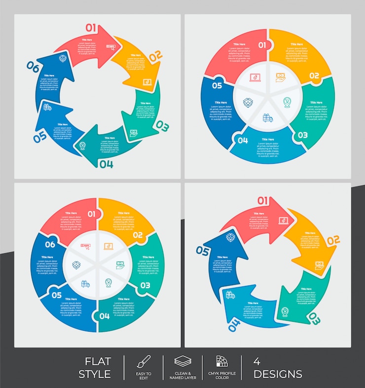 Paquete de infografía con estilo moderno y concepto colorido para fines de presentación, negocios y marketing.