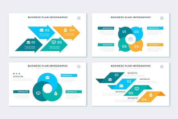 Paquete de infografía del plan de negocios