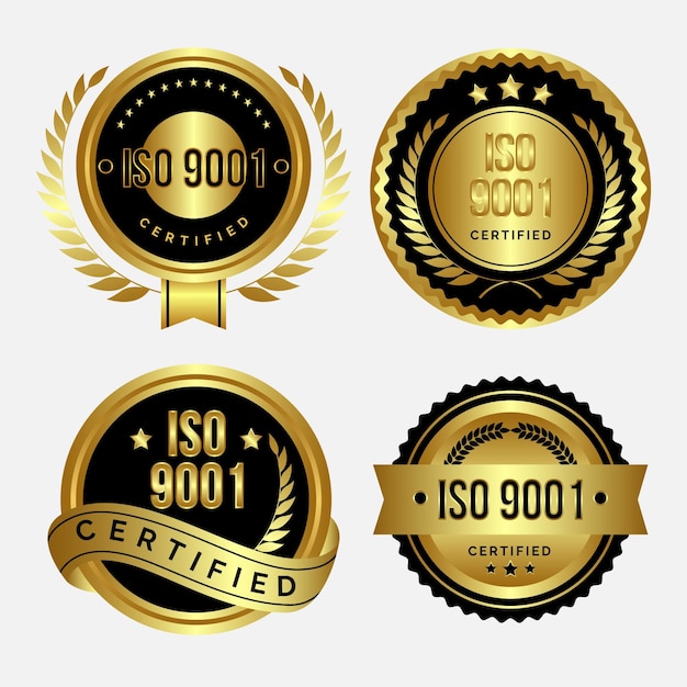 Paquete de insignias de certificación iso