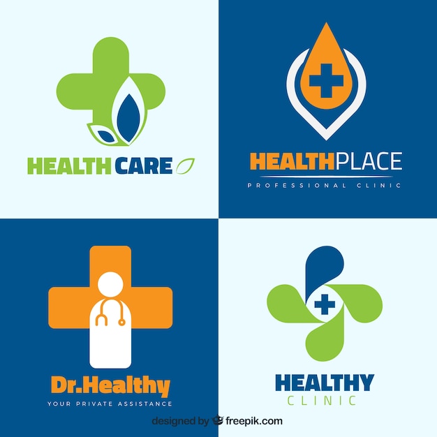 Vector paquete de logos de salud