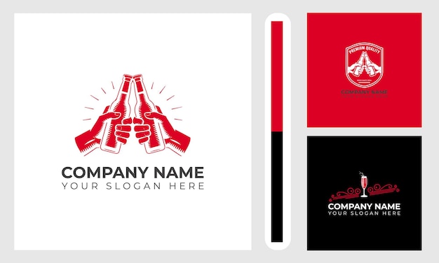 Paquete de logotipo de cerveza rústica a retro y diversa