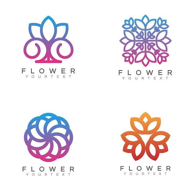 paquete de logotipo de la flor