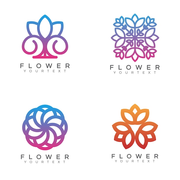 paquete de logotipo de la flor