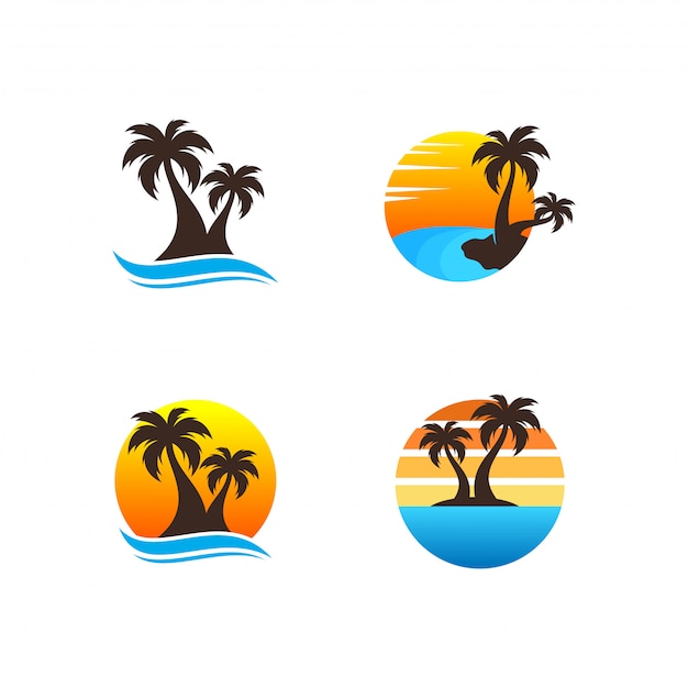 Paquete de logotipo de playa