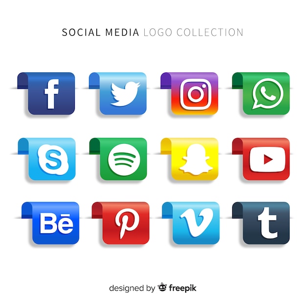 Paquete de logotipo de redes sociales gradiente