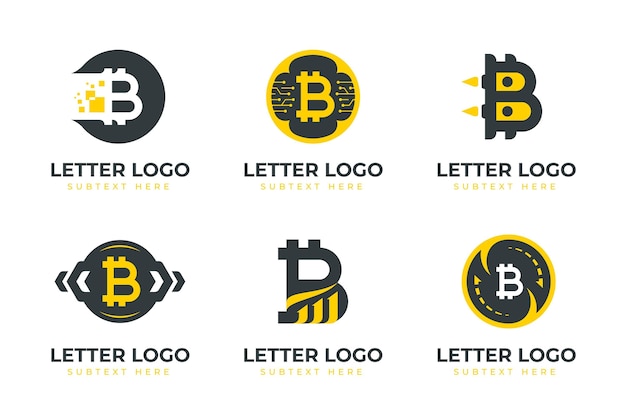 Vector paquete de logotipos planos de bitcoin