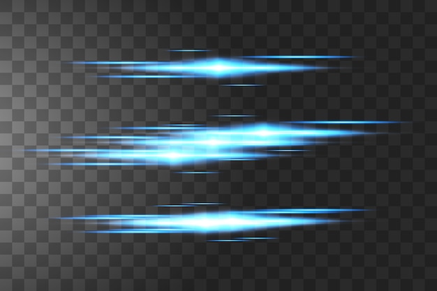 El paquete de luces de lente horizontal azul