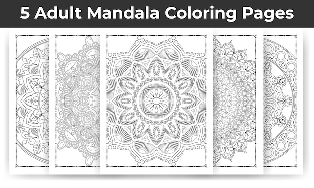 Paquete de páginas para colorear Mandala para adultos para KDP Interior. Paquete interior de la página para colorear Mandala para adultos.