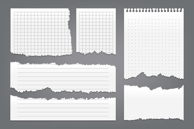 Vector paquete de papel rasgado realista