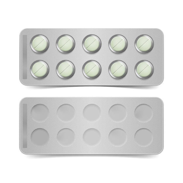 Paquete de pastillas verdes aisladas sobre fondo blanco.