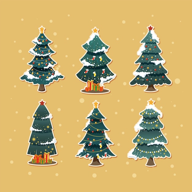 Paquete de pegatinas de árbol de Navidad