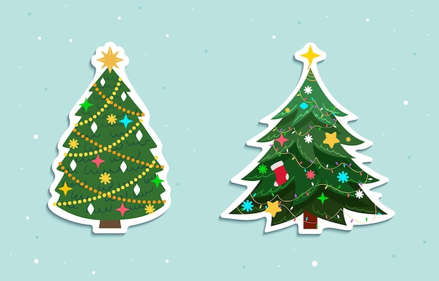 Paquete de pegatinas de árboles de Navidad