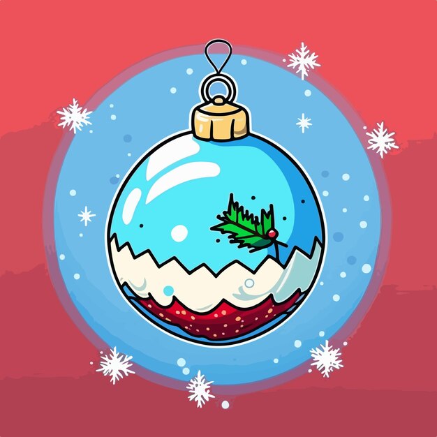 Vector paquete de pegatinas de bolas de navidad de pegatinas de bolas de navidad vacaciones de invierno