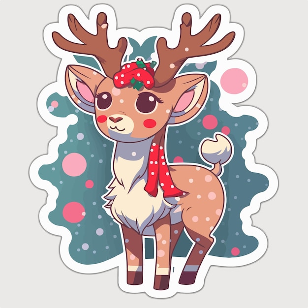 Paquete de pegatinas de dibujos animados de ciervos de Navidad Paquete de pegatinas de renos de Navidad Vacaciones de invierno