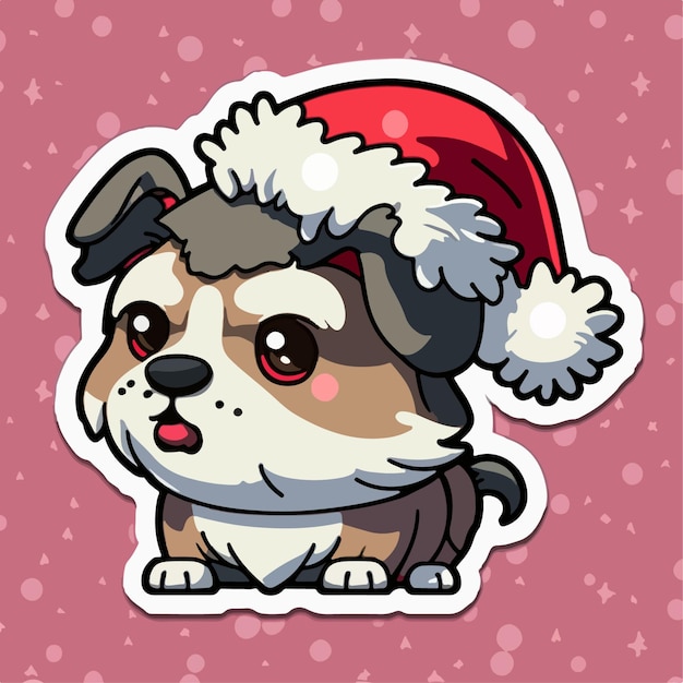 Paquete de pegatinas de dibujos animados de perro de Navidad paquete de pegatinas de cachorro de Navidad colección Newyear