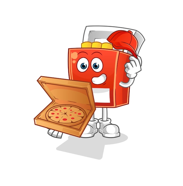Paquete de personaje de dibujos animados de vector de repartidor de pizza de cigarrillos