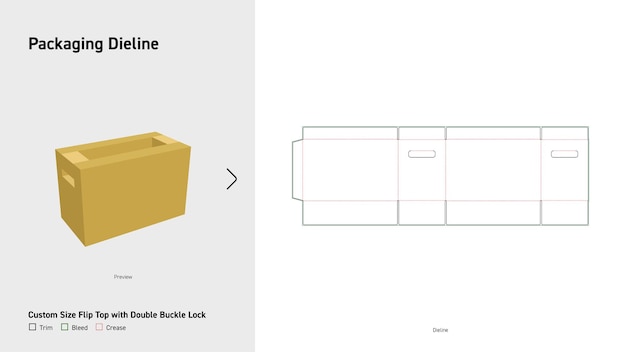 Paquete personalizado Dieline Paquete de corte de la caja Dieline