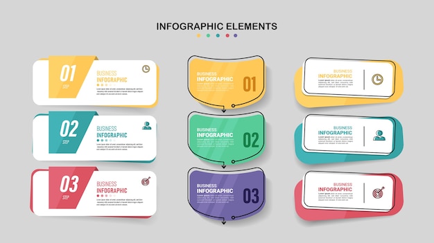Paquete de plantilla de elementos de infografía.