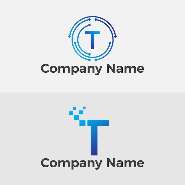 Paquete de plantilla de logotipo de tecnología moderna Vector Premium
