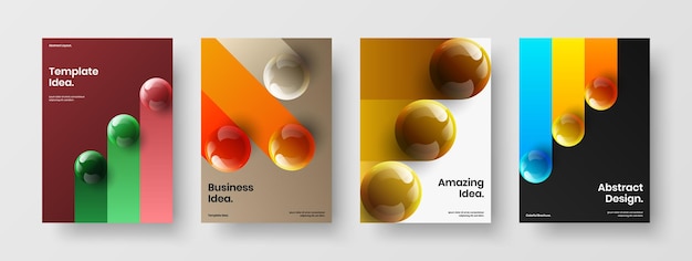 Paquete de plantilla de vector de diseño A4 de presentación abstracta