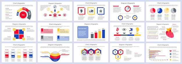 Paquete de plantillas de diapositivas de presentación de infografías de servicios médicos