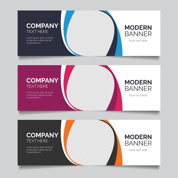 Paquete de plantillas de diseño de pancartas modernas y coloridas