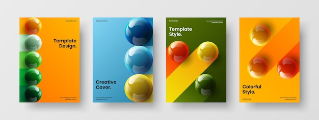 Paquete de plantillas de diseño vectorial A4 de portada de revista colorida
