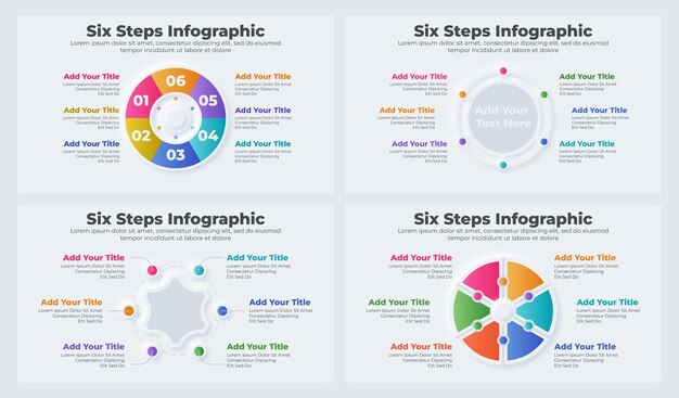 Paquete de plantillas de infografías circulares