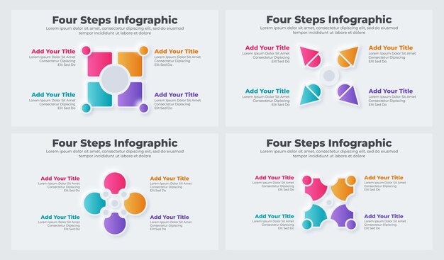 Paquete de plantillas de infografías circulares