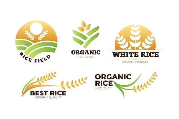 Paquete de plantillas de logotipo de arroz