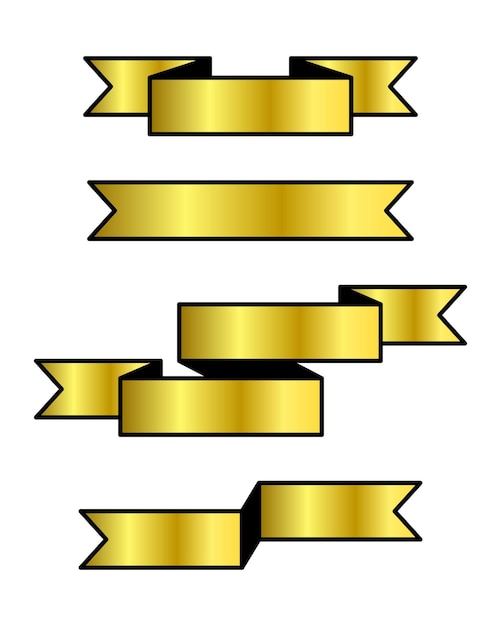 Paquete de plantillas de texto de cinta dorada para insignia de espacio de copia de texto o título