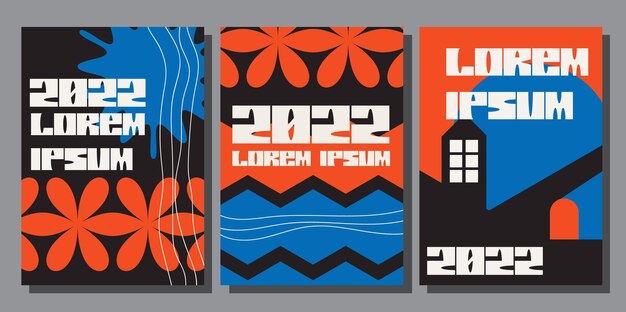 Paquete de póster de diseño de maximalismo