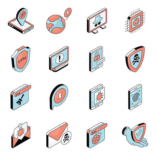 El paquete de protección del icono plano