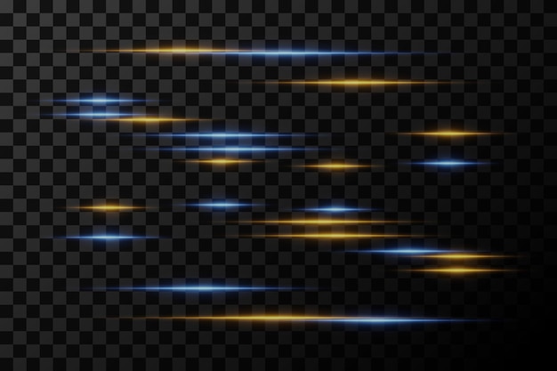 Paquete de rayos láser de luz de deslumbramiento horizontal azul