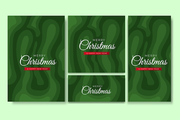 Paquete de redes sociales y folleto de Feliz Navidad con fondo abstracto geométrico