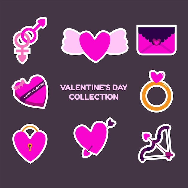 Vector paquete de san valentín, colección, diseño de vectores de paquete