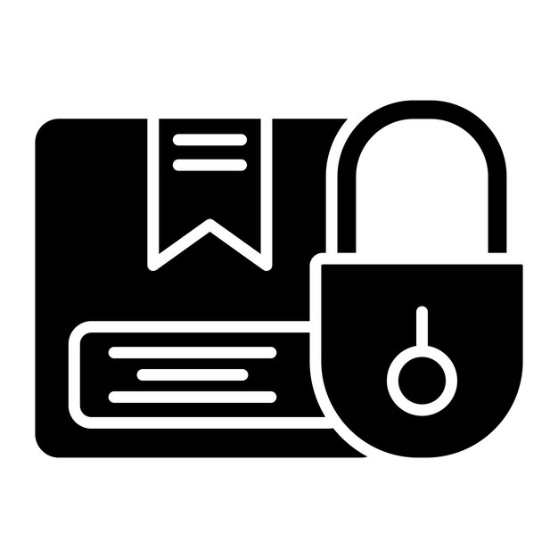 Paquete Seguridad Glifo Ilustración Negro Sólido