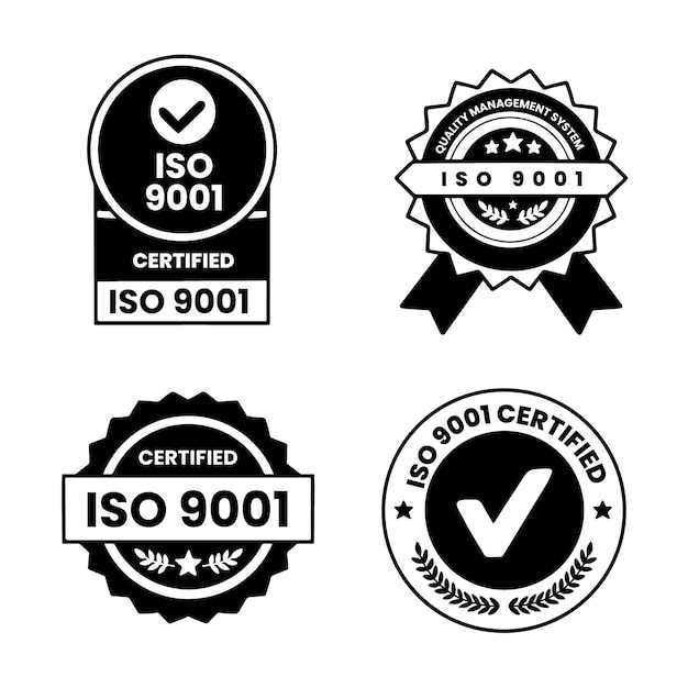 Vector paquete de sellos de certificación iso