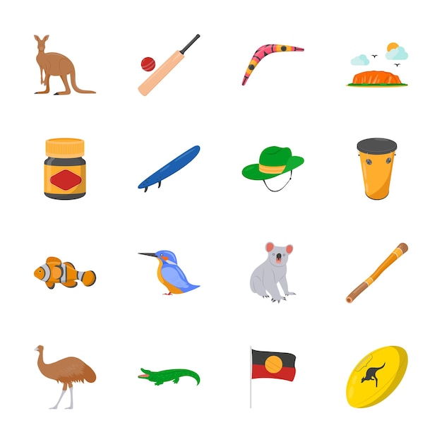 El paquete de signos y símbolos australianos