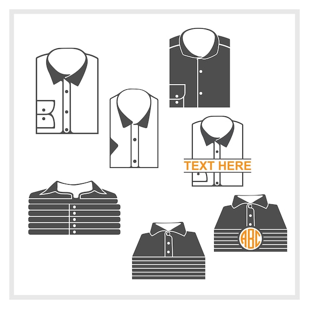 El paquete de siluetas de la camisa en pila Vector Clipart