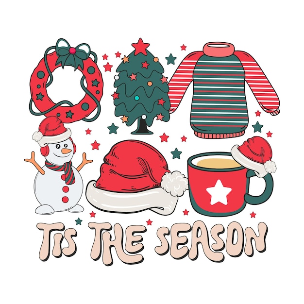 El paquete de sublimación de Navidad retro
