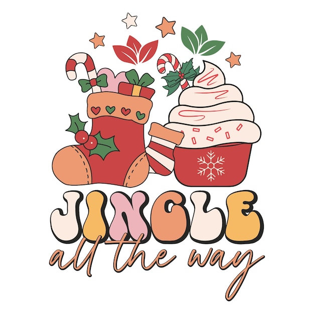 Paquete de sublimación PNG de Navidad retro