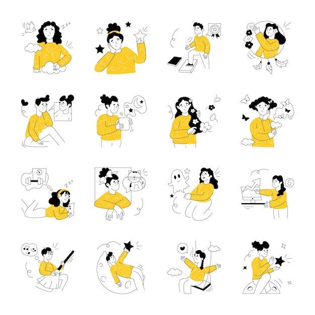 Paquete de sueños Ilustraciones dibujadas a mano