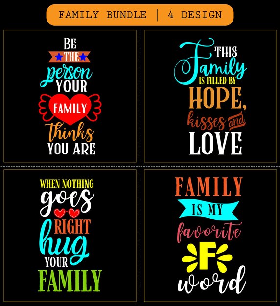 Paquete de svg familiar archivos svg familiares letras familiares citas familiares