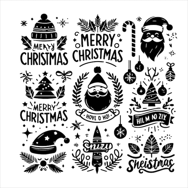 Paquete SVG de Navidad Feliz Navidad svg Adornos navideños Svg Invierno svg Navidad divertida svg