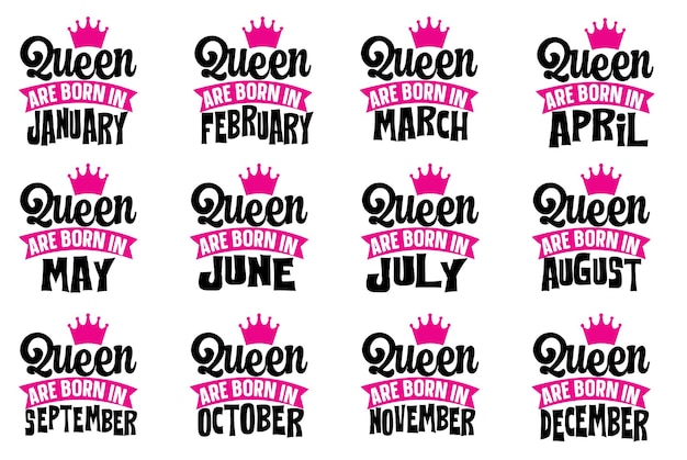 Paquete svg de queen are born