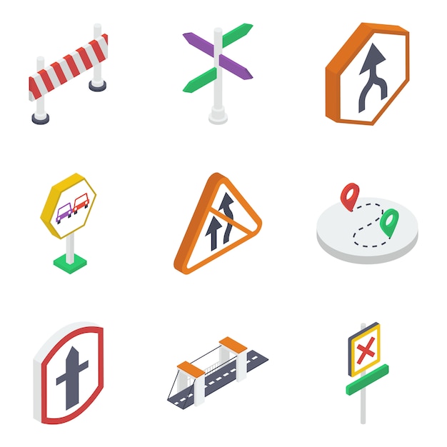 Paquete de tablero de carretera y símbolos